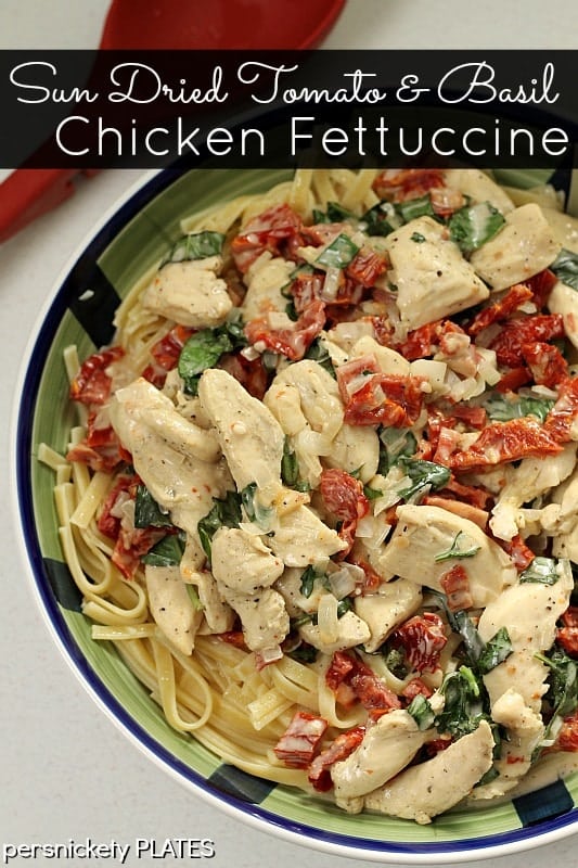 Homemade Sun Dried Tomato and Basil Chicken Fettuccine is a one pot meal and is a perfect comfort food dish.