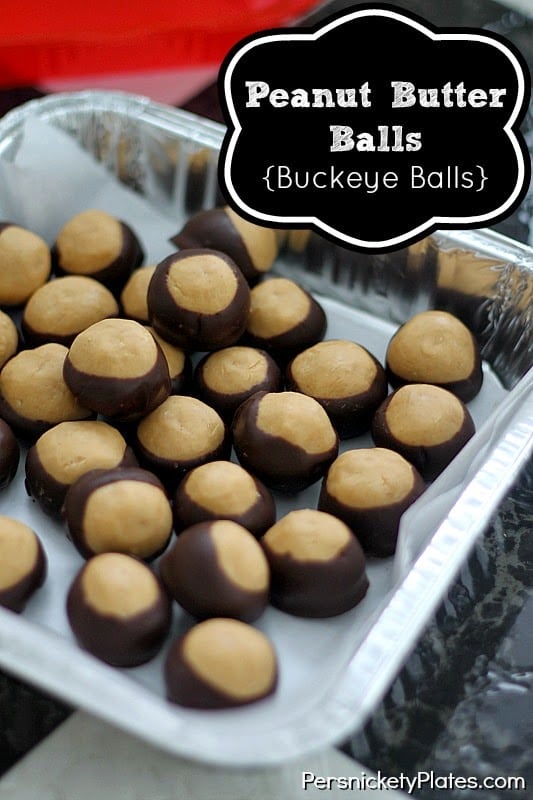 Peanut Butter Balls {aka Buckeye Balls} | Persnickety Plates