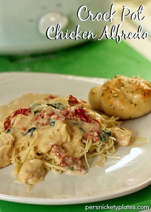 Slow Cooker Chicken Alfredo | Persnickety Plates