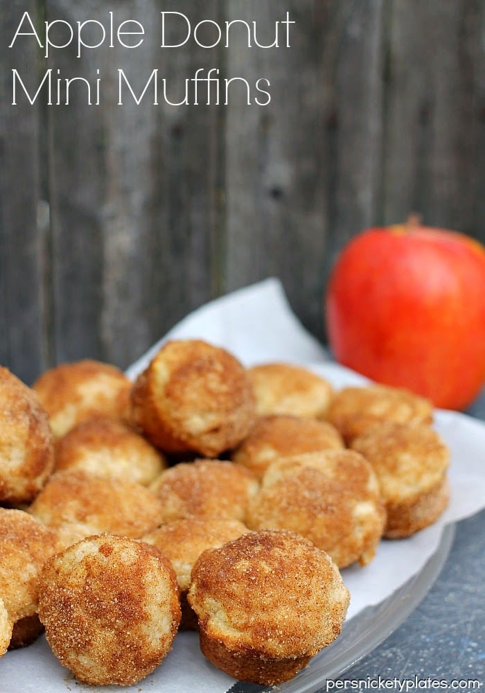 Apple Donut Mini Muffins | Persnickety Plates