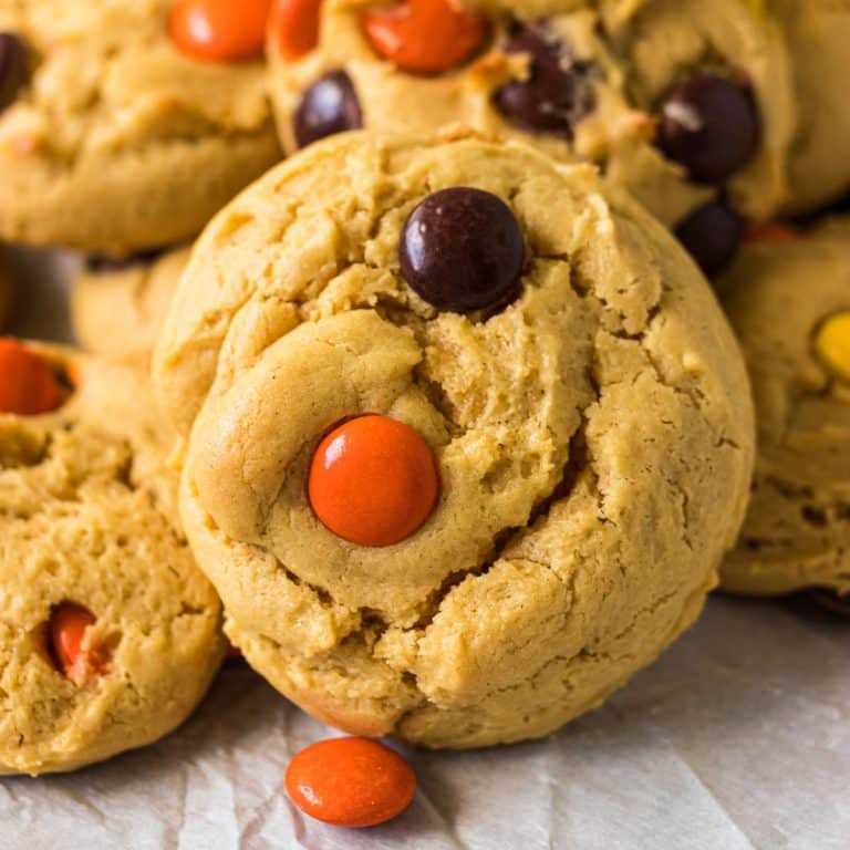 Easy Reese’s Pieces Cookies (with cake mix!)