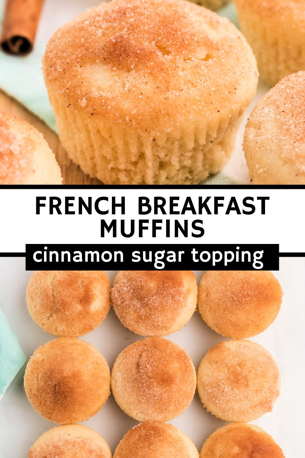 These French Breakfast Muffins, aka French Breakfast Puffs, are little bites of heaven. Imagine biting into a tender vanilla muffin that’s been soaked in hot melted butter and then rolled in cinnamon and sugar for the perfect amount of sweetness. It’s like the perfect Snickerdoodle muffin recipe. | www.persnicketyplates.com