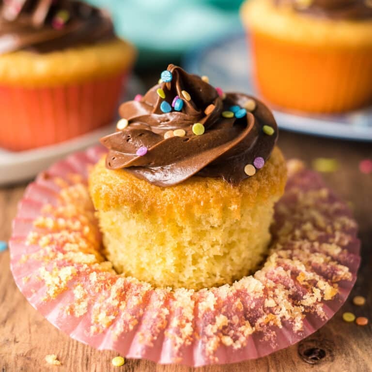 Homemade Yellow Cupcakes – buttery & delicious!