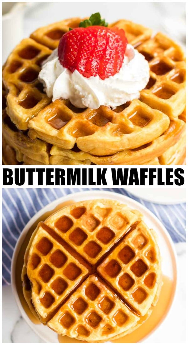Buttermilk waffles are so easy to make from scratch - all you need is one bowl, a whisk, and a few everyday ingredients. Ditch the mix and give these homemade waffles a try! | www.persnicketyplates.com