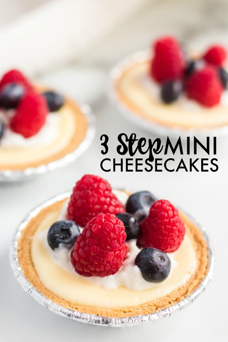 3-step mini cheesecakes topped with berries