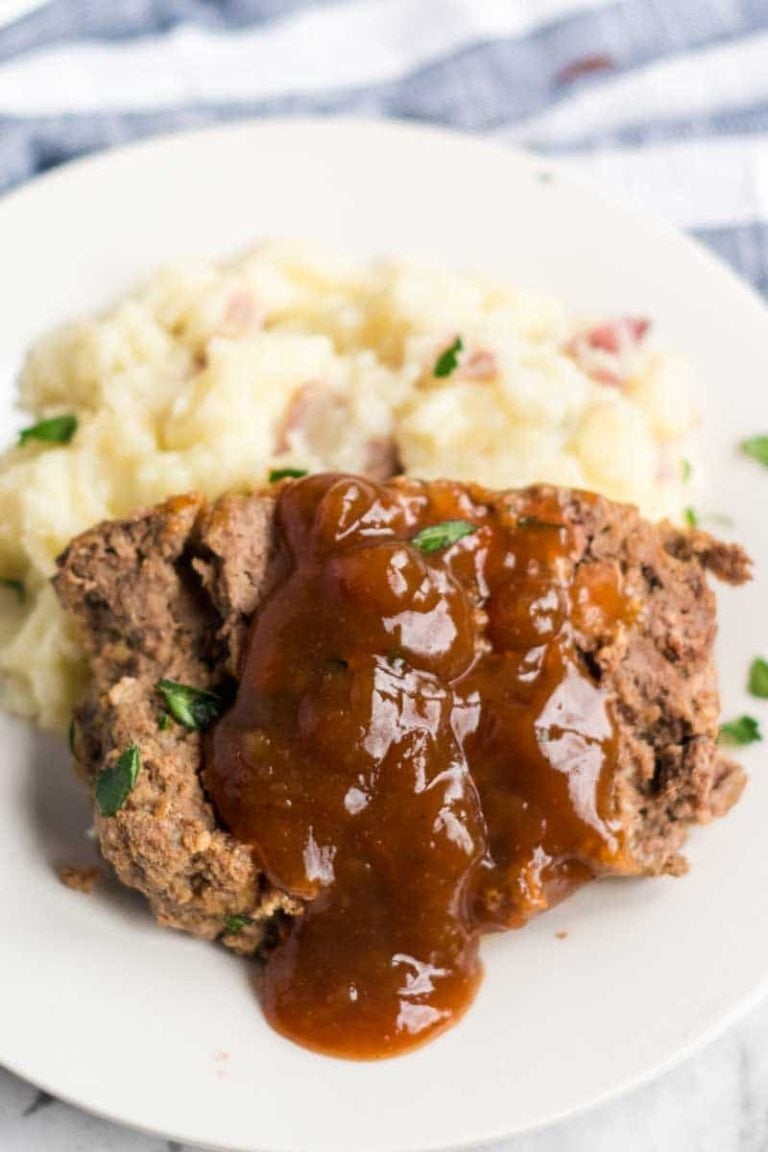 Classic Meatloaf with Brown Gravy – just like Mom’s!