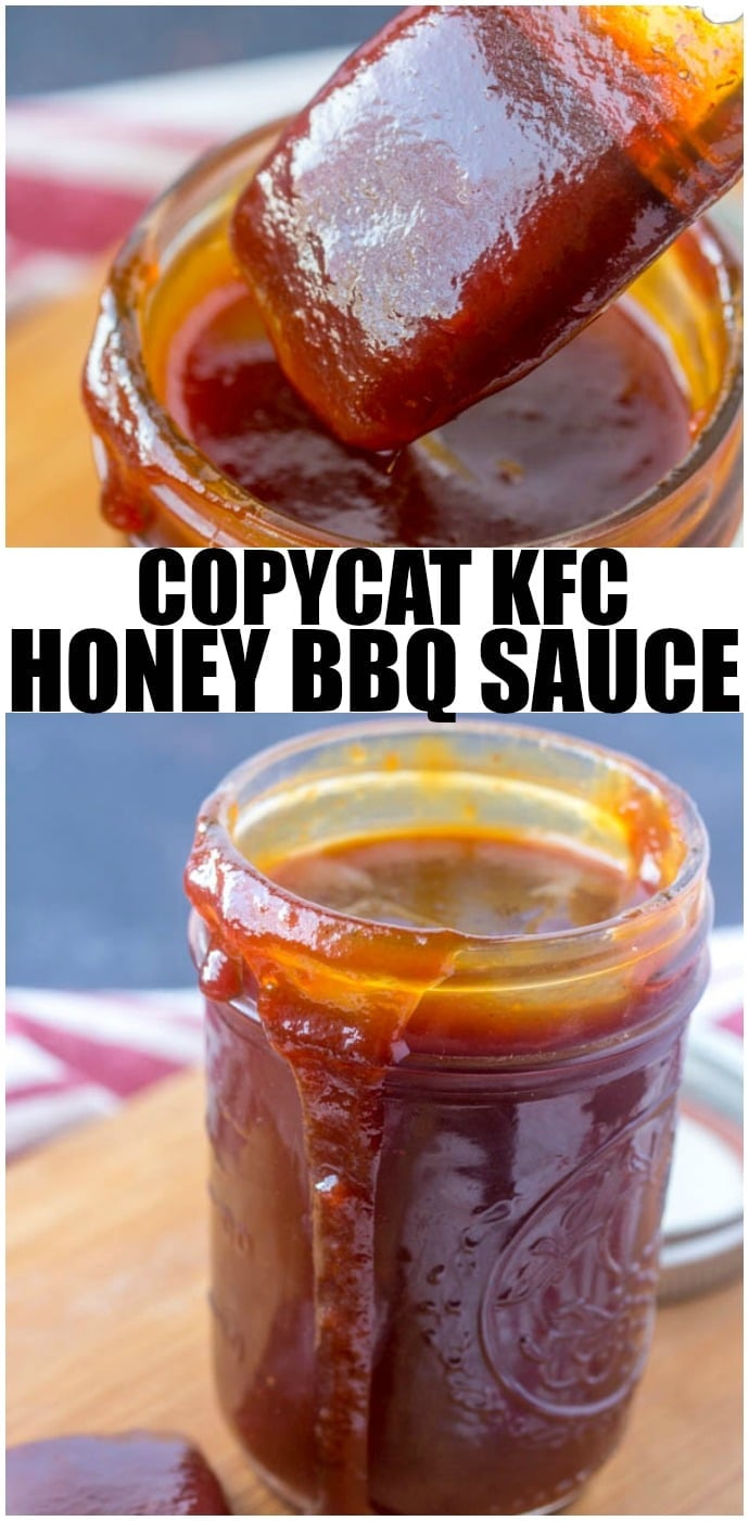 KFC Honey BBQ Sauce is a delicious tangy barbecue sauce served at KFC restaurants. The BBQ sauce is so easy to make at home with this copycat recipe! | www.persnicketyplates.com
