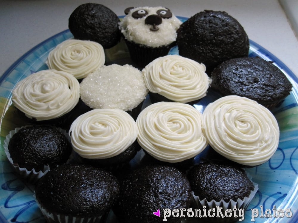 Adorable Chocolate Panda Cupcakes - perfect for a panda themed birthday party or just because! | Persnickety Plates