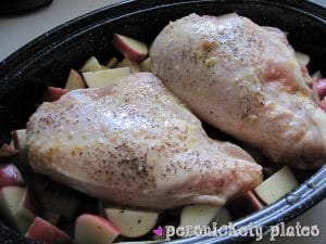 Roasted Chicken with Lemon Garlic Green Beans & Red Potatoes | Persnickety Plates