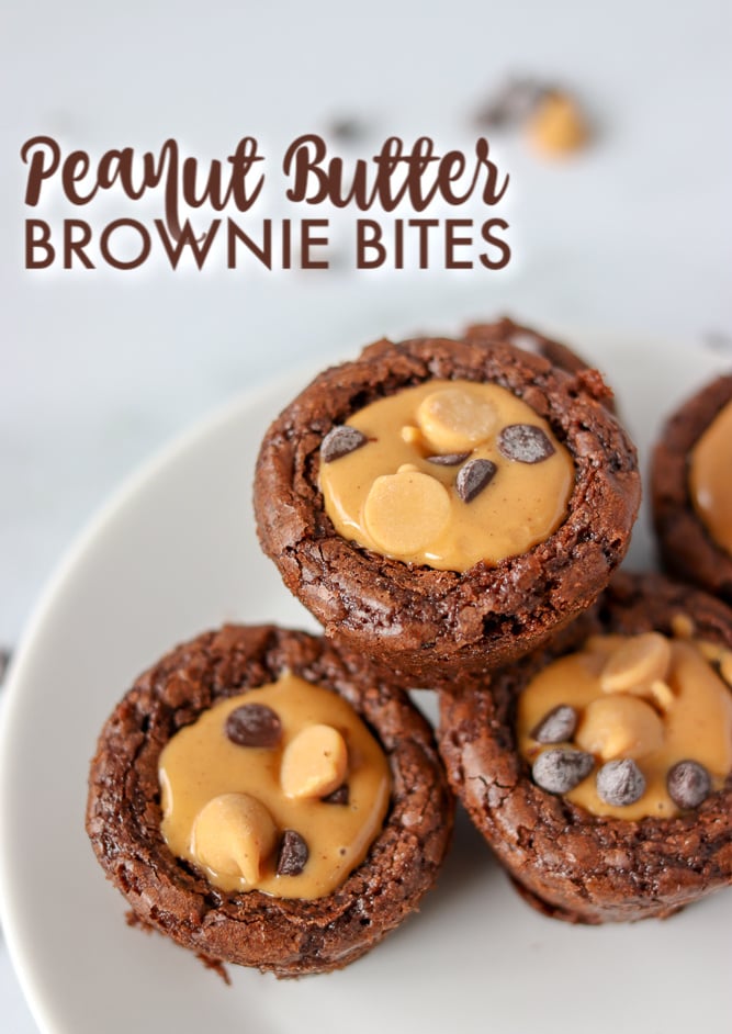 stack of peanut butter brownie bites