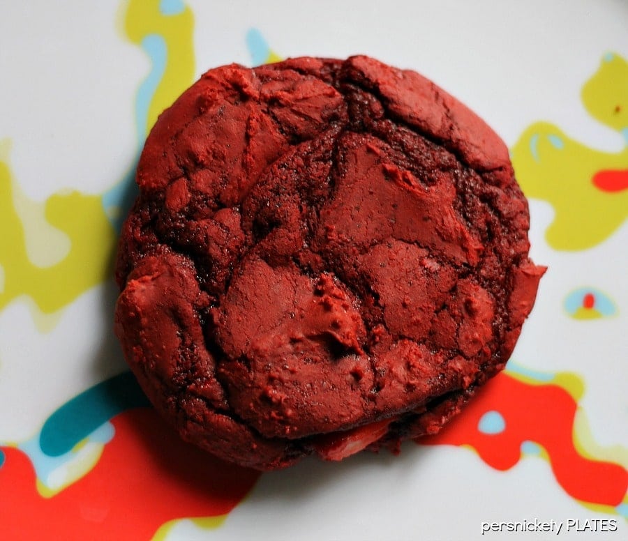 red velvet cookie on plate