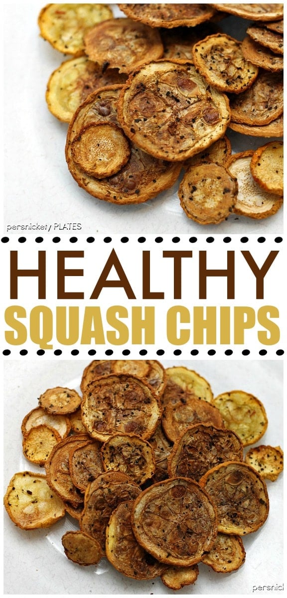 Squash chips are a healthy alternative to regular chips and they pack a ton of flavor. You won't have to feel guilty about eating all of them! | Persnickety Plates