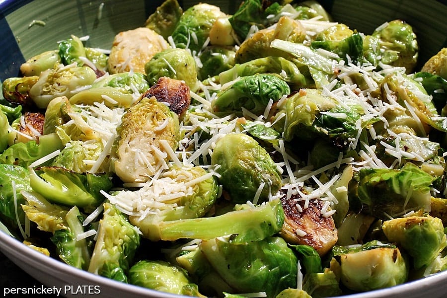 Lemon Garlic Brussels Sprouts | Persnickety Plates