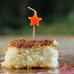 Skinny Pineapple Coconut Cake - four ingredients, one bowl, and one spoon makes this light & delicious cake | Persnickety Plates