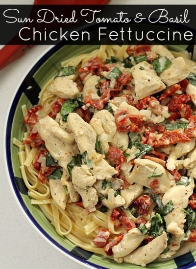 Homemade Sun Dried Tomato & Basil Chicken Fettuccine is a one pot meal and is a perfect comfort food dish.