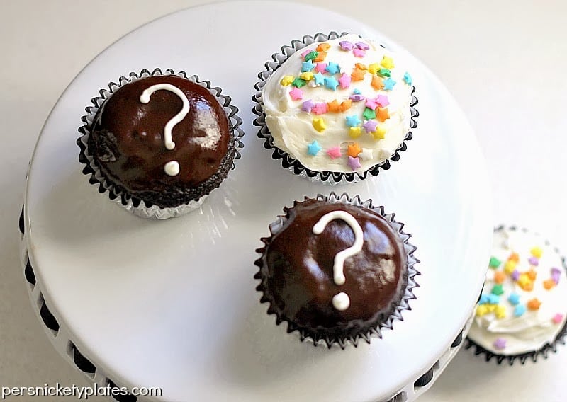 It's a... {Dark Chocolate Gender Reveal Cupcakes} by Persnickety Plates