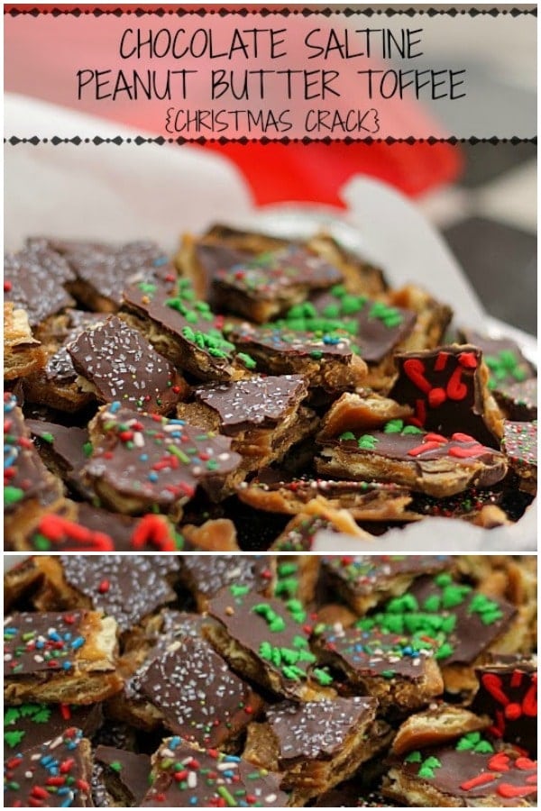 This Chocolate Saltine Peanut Butter Toffee is so easy to make and so addictive, you'll quickly see why it's affectionately referred to as "Christmas Crack". | www.persnicketyplates.com