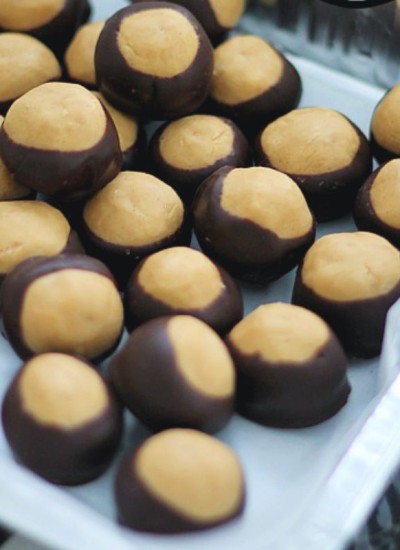 tray of peanut butter balls