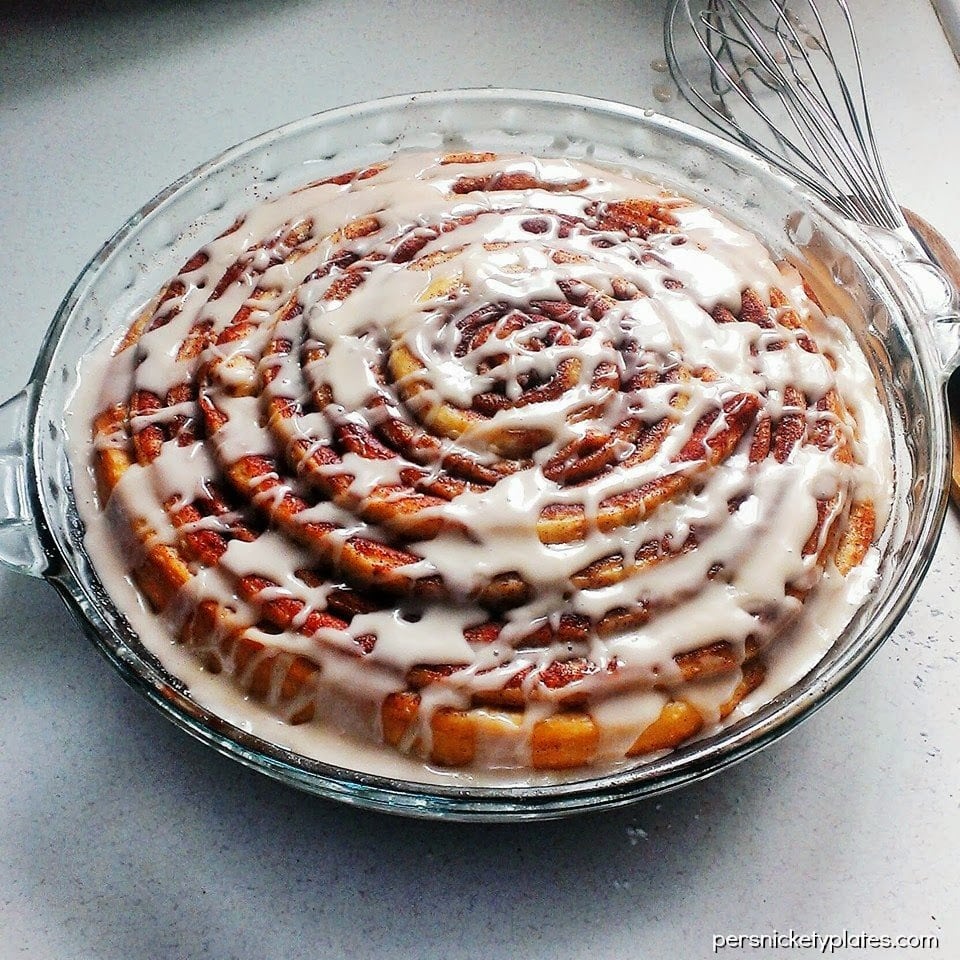 Giant Cinnamon Roll Cake | Persnickety Plates