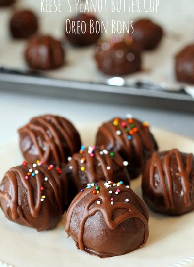 Reese's Peanut Butter Cup Oreo Bon Bons | Persnickety Plates