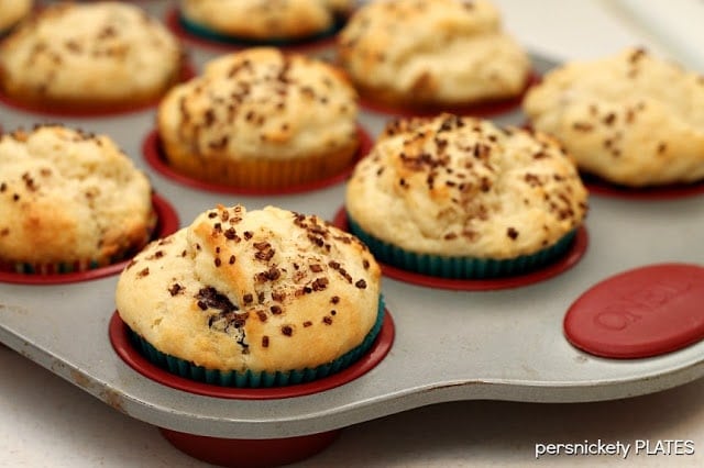Chocolate Chip Cream Cheese Muffins | Persnickety Plates