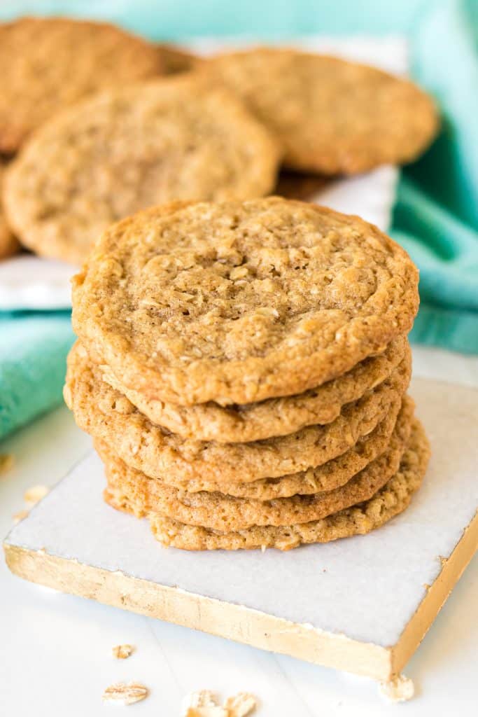 stack of oatmeal cookies.