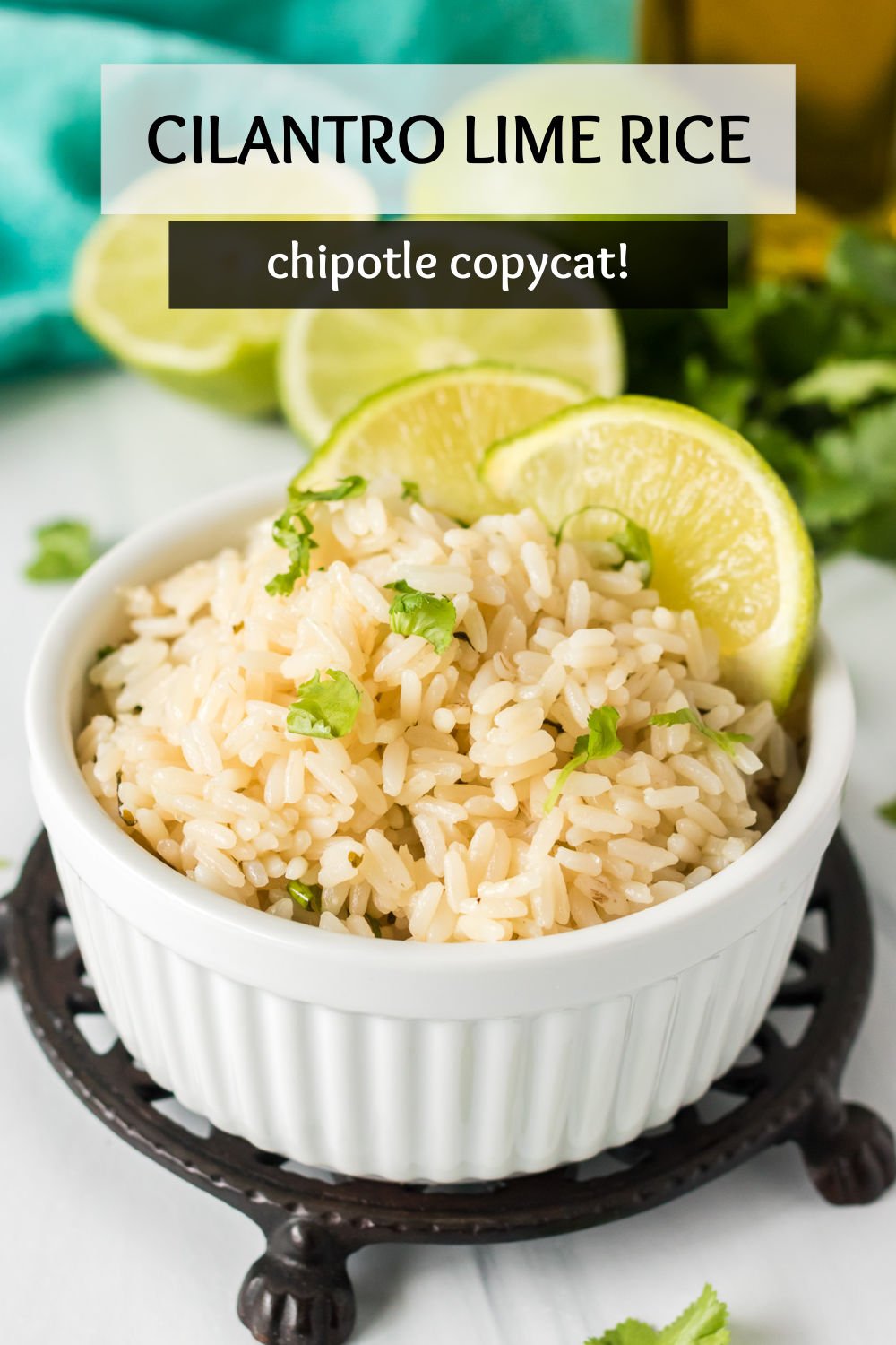 This cilantro lime rice is a Mexican night must-have! Tangy lime, fresh cilantro, and fragrant rice come together to create a dish that is as flavorful as it is easy to make. This recipe is ready in just 30 minutes, making it the perfect weeknight meal. | www.persnicketyplates.com