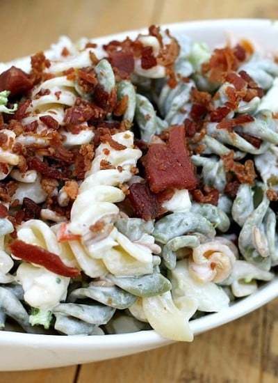 Bacon Ranch Pasta Salad is a simple but flavorful dish that is perfect for summertime entertaining.
