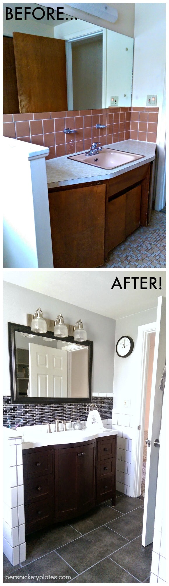 Average sized bathroom before and after pictures | Persnickety Plates