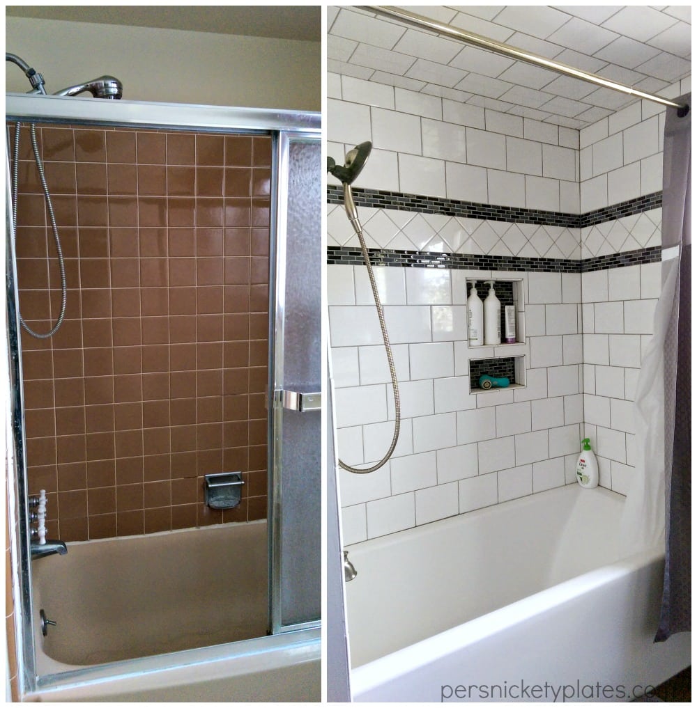 Bathroom Before & After - Shower Tile | Persnickety Plates