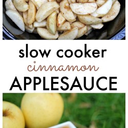 Super simple Cinnamon Applesauce made in the slow cooker! | Persnickety Plates