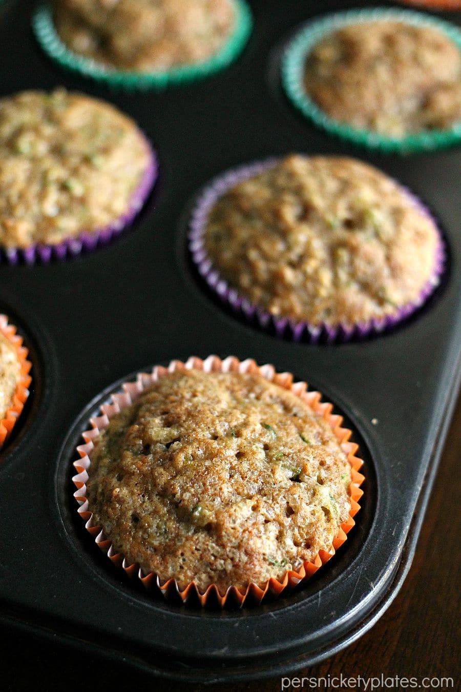 Apple Cinnamon Zucchini Muffins - a muffin with fruit and vegetables so you don't have to feel guilty about eating 3. | Persnickety Plates