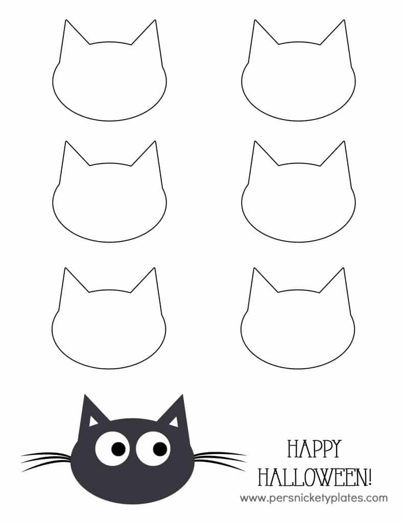 Black Cat Pudding Cup Template | Persnickety Plates