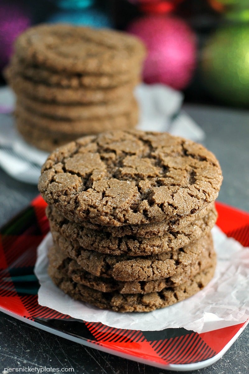 two stacks of chocolate cookies