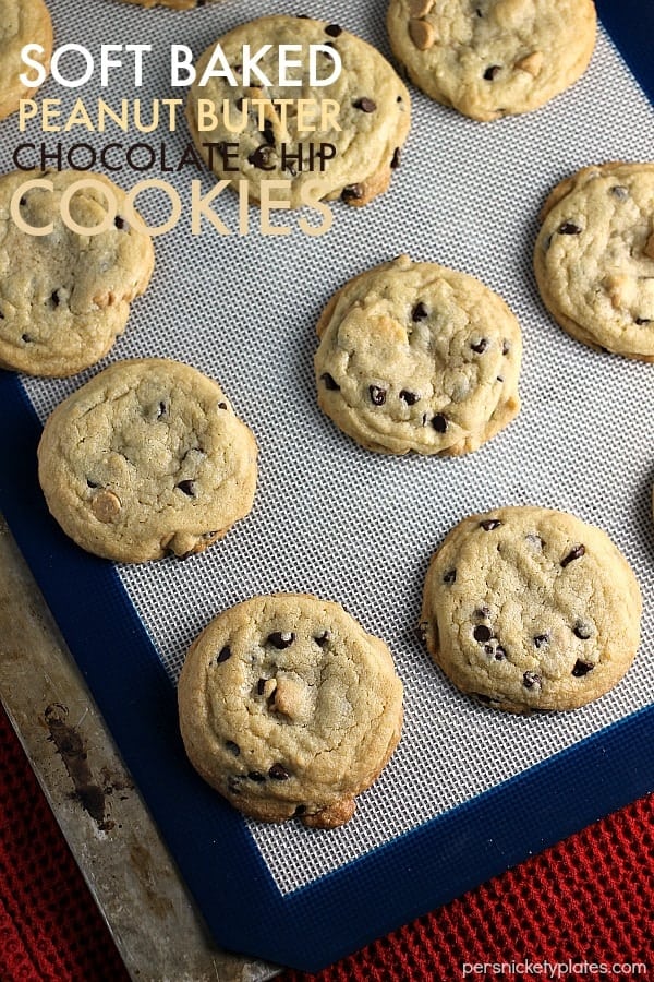 Soft Baked Peanut Butter Chocolate Chip Cookies