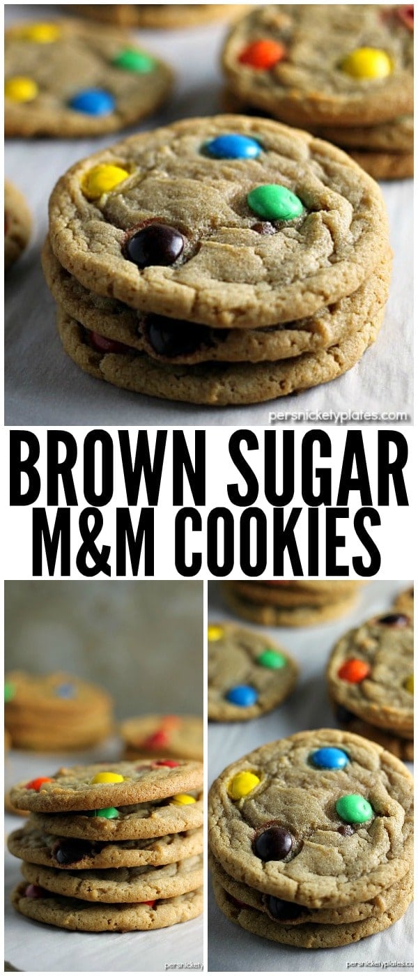 This Brown Sugar M&M Cookie recipe is a fun twist on the traditional sugar cookie that will definitely satisfy your sweet tooth. | www.persnicketyplates.com