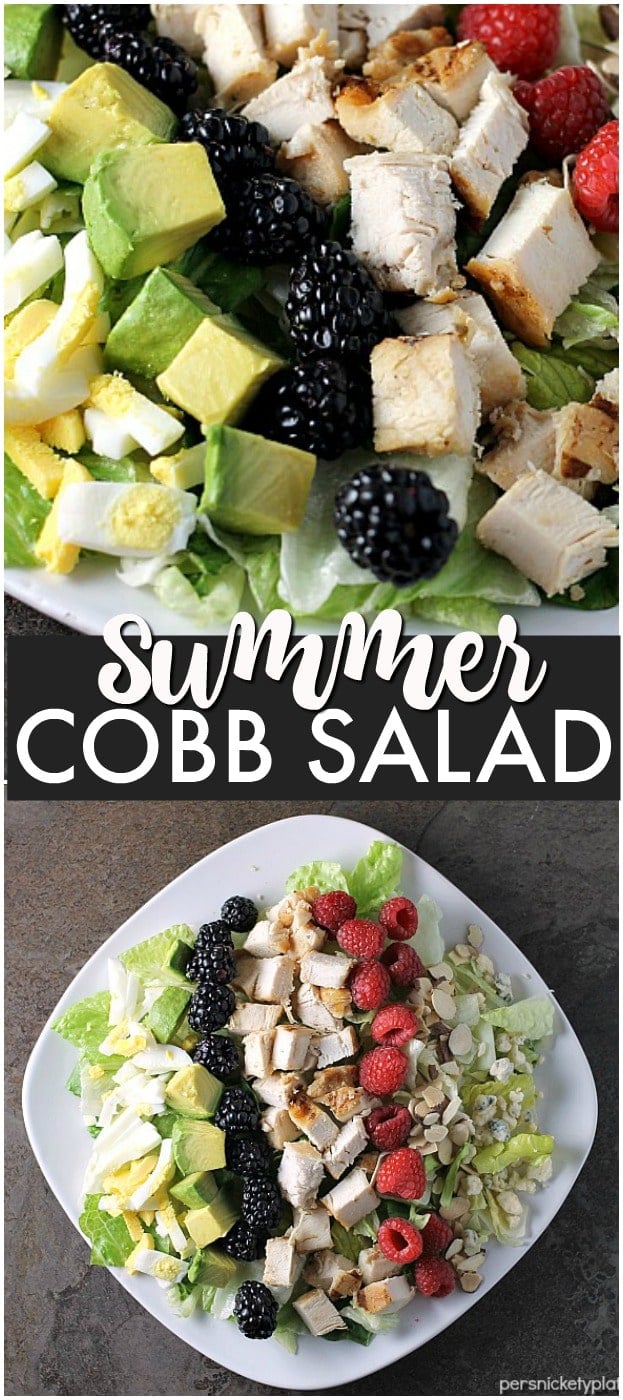 This Summer Cobb Salad comes together in just about 15 minutes! It's full of fresh flavors to kick off your summertime eating. | Persnickety Plates ad