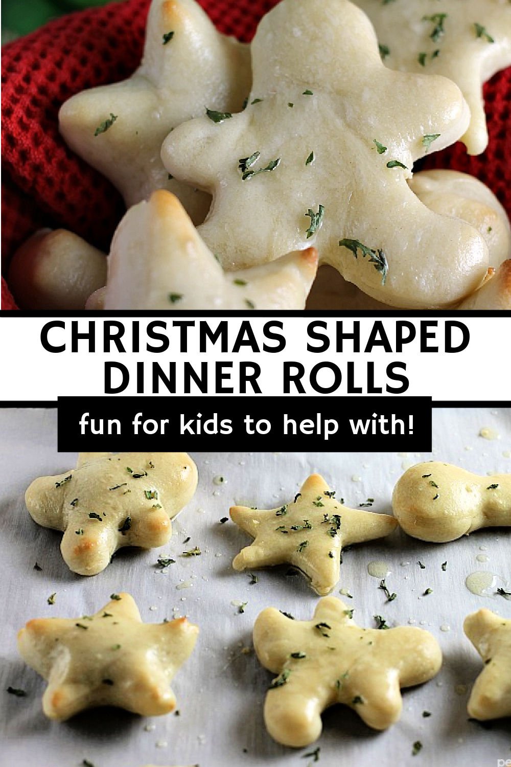 Christmas Shaped Garlic Herb Rolls are a fun and festive way to put a twist on the traditional roll for your holiday dinners and a perfect way to let your little helpers get involved in the kitchen! | www.persnicketyplates.com