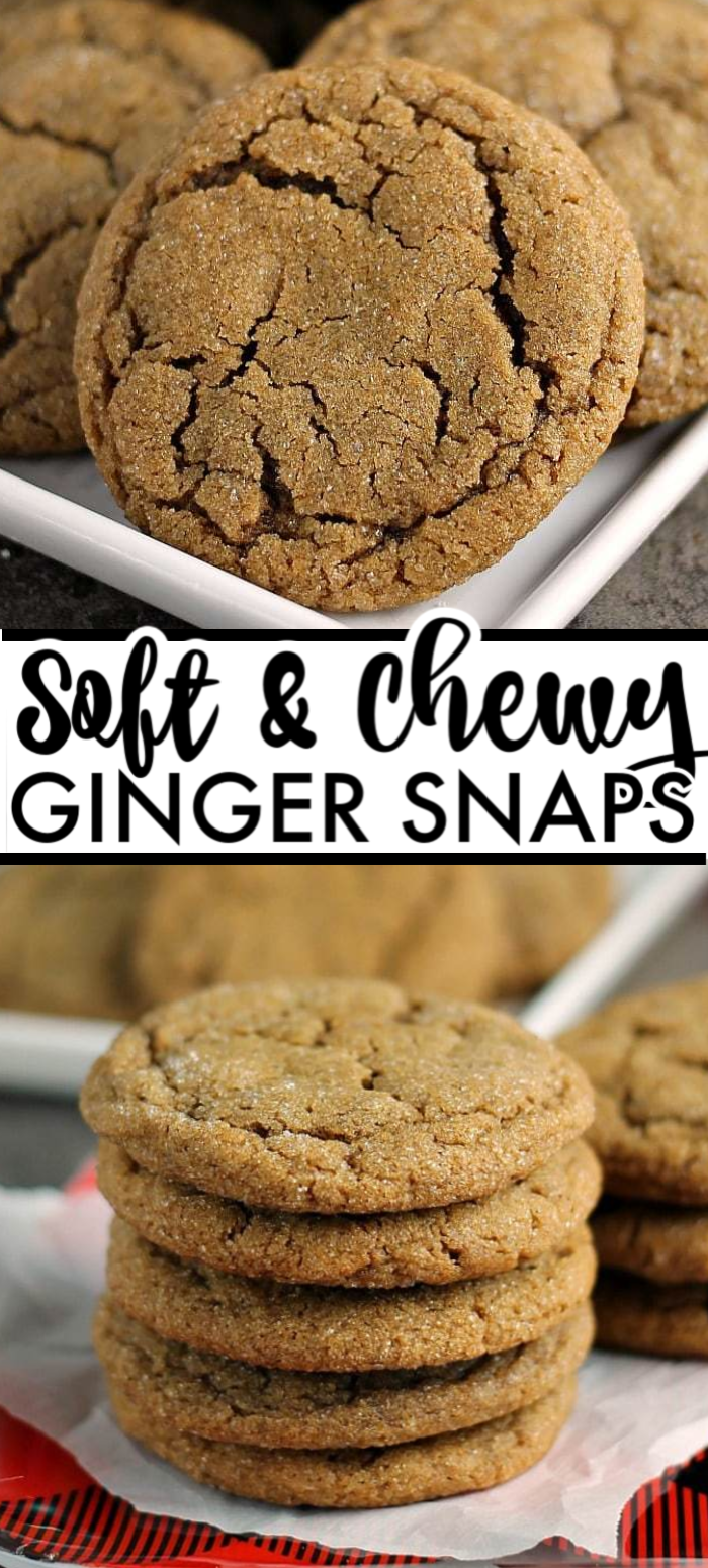 These Ginger Snap Cookies are soft and chewy with a crisp edge. An easy Christmas cookie recipe that are perfect for any holiday cookie spread! | www.persnicketyplates.com