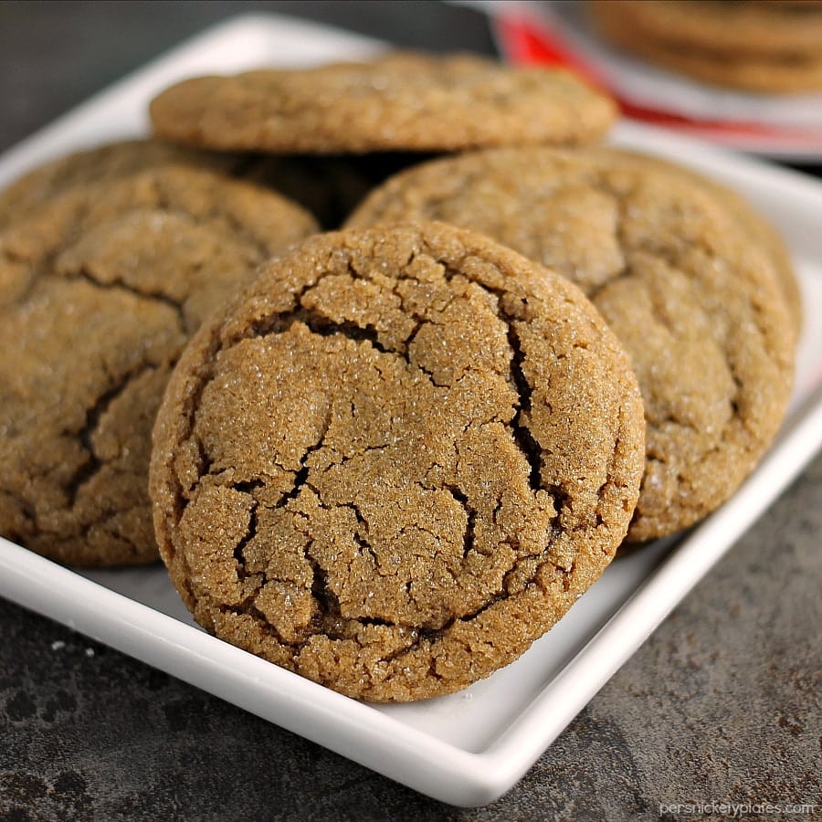 plate of ginger snap cookies