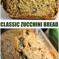Classic Zucchini Bread filled with pecans (and sometimes chocolate chips!) is a simple but delicious way to use up your summer zucchini crop. | www.persnicketyplates.com