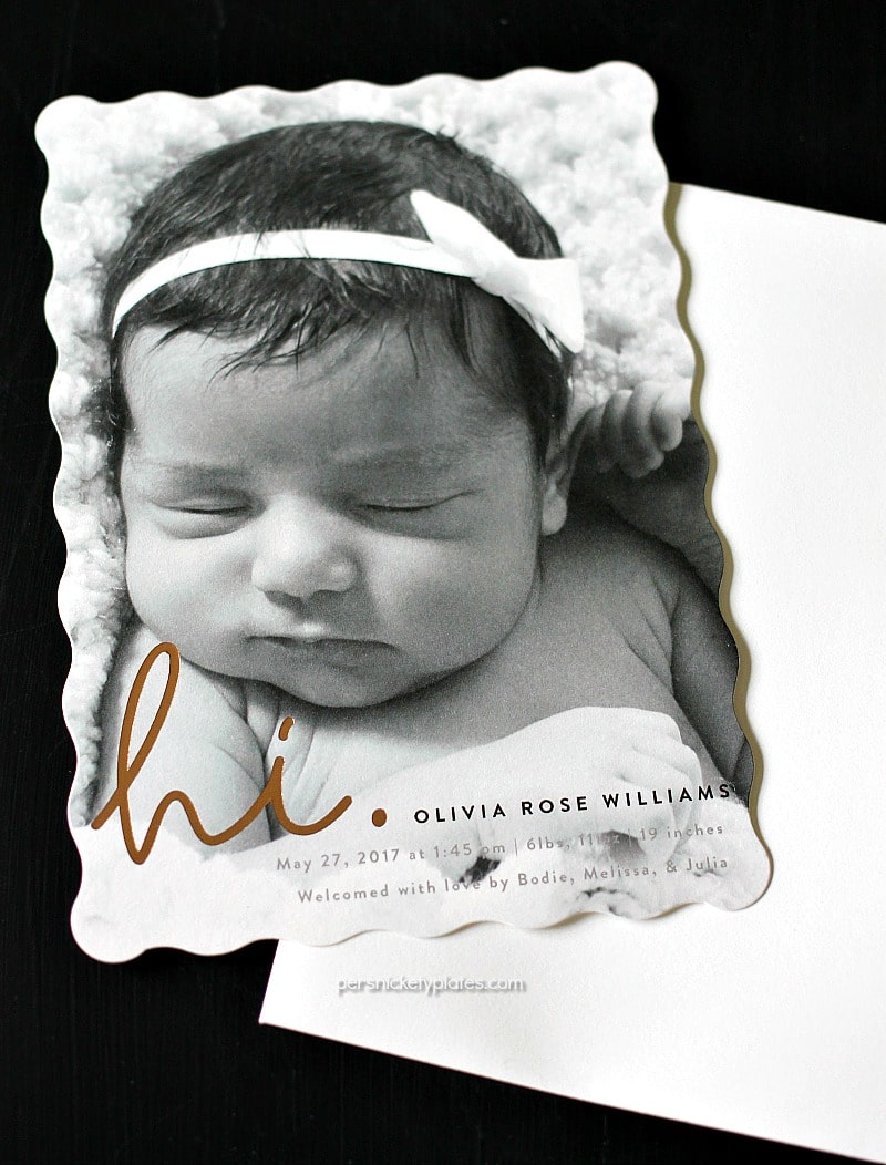 Olivia Rose Birth Announcement from Minted | www.persnicketyplates.com
