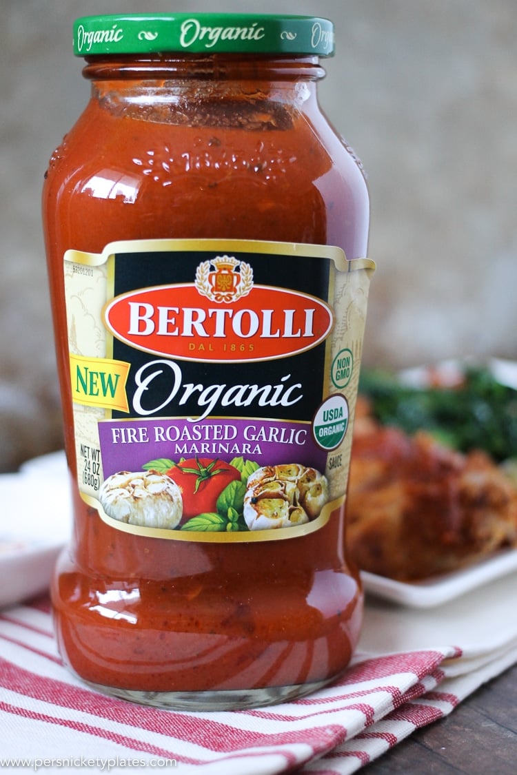 jar of Bertolli organic marinara sauce