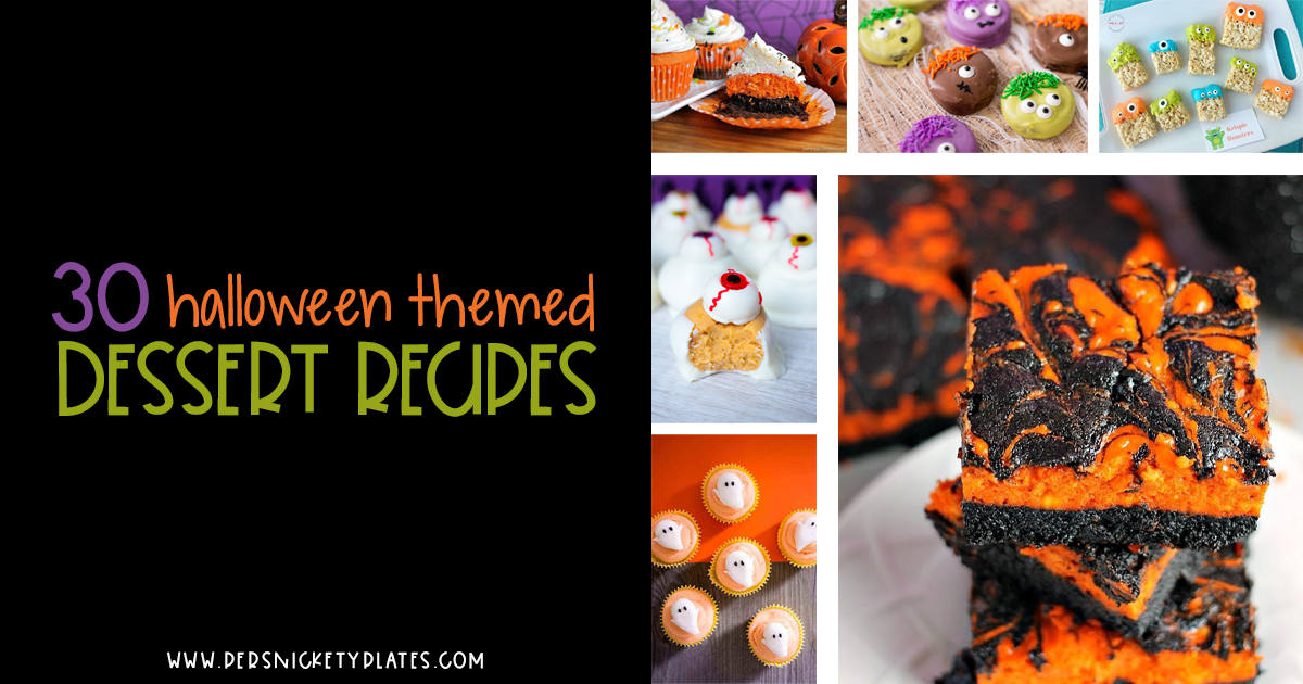 collage of Halloween desserts
