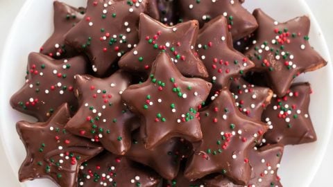 Dark Chocolate Stars Shortbread Cookie Recipe