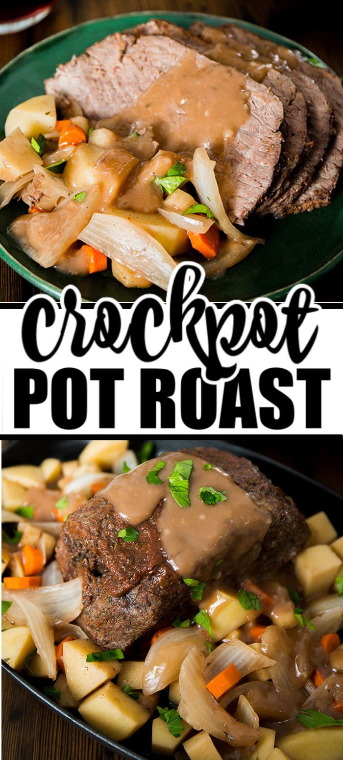 Slow Cooker Pot Roast with tender vegetables is juicy and flavorful -  your entire meal is made right in your crockpot. | www.persnicketyplates.com #slowcooker #crockpot #beef #potroast #crockpotrecipes #dinner #slowcookerrecipes