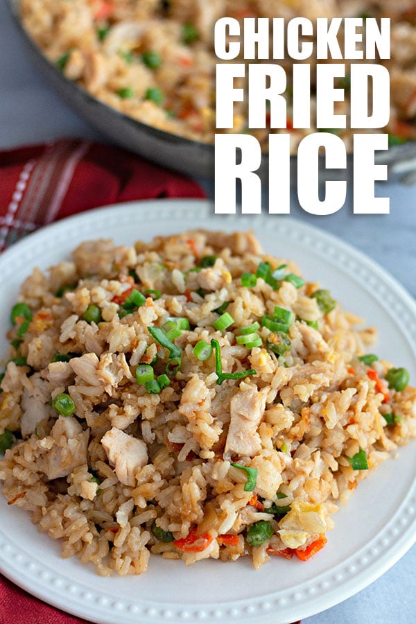 fried rice on plate with title text