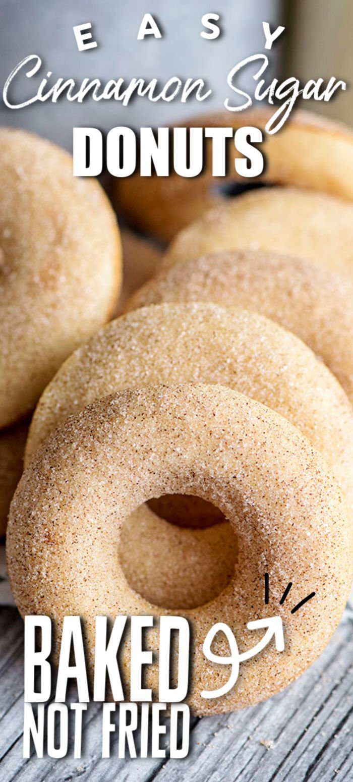 Homemade baked donuts will save you a trip to the donut shop this weekend! Dip the freshly baked donuts in cinnamon and sugar while they're still warm for the perfect treat. | www.persnicketyplates.com