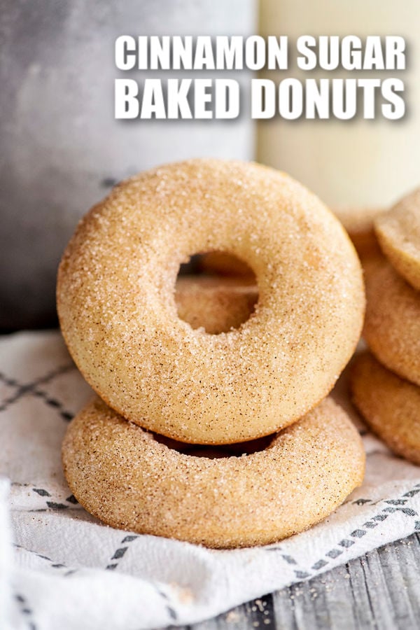 stack of homemade baked donuts