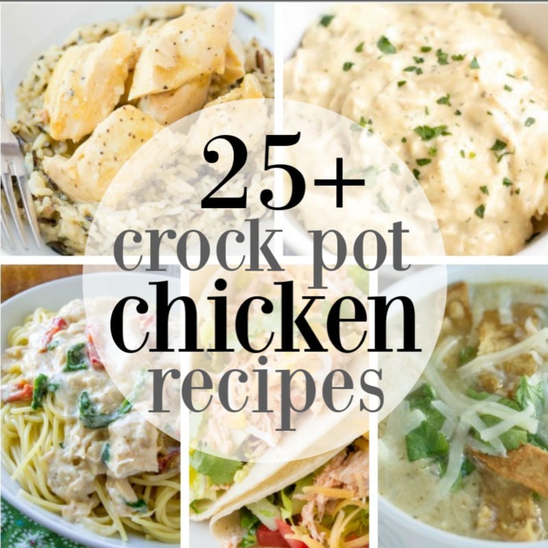 collage of slow cooker chicken meals